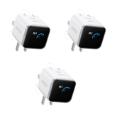 Anker Nano Charger (45W, Smart Display, 180° Foldable, 3-Pack)