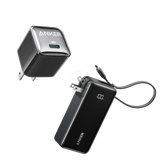 Anker Power Bank (10K, Fusion, Built-In USB-C Cable)and Anker Nano Charger (20W)