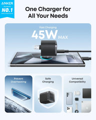 Anker Nano Charger (45W) with USB-C to USB-C Cable 2-Pack