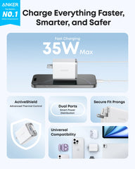 Anker Nano Charger (35W, Built-In Retractable USB-C Cable) —2- Pack