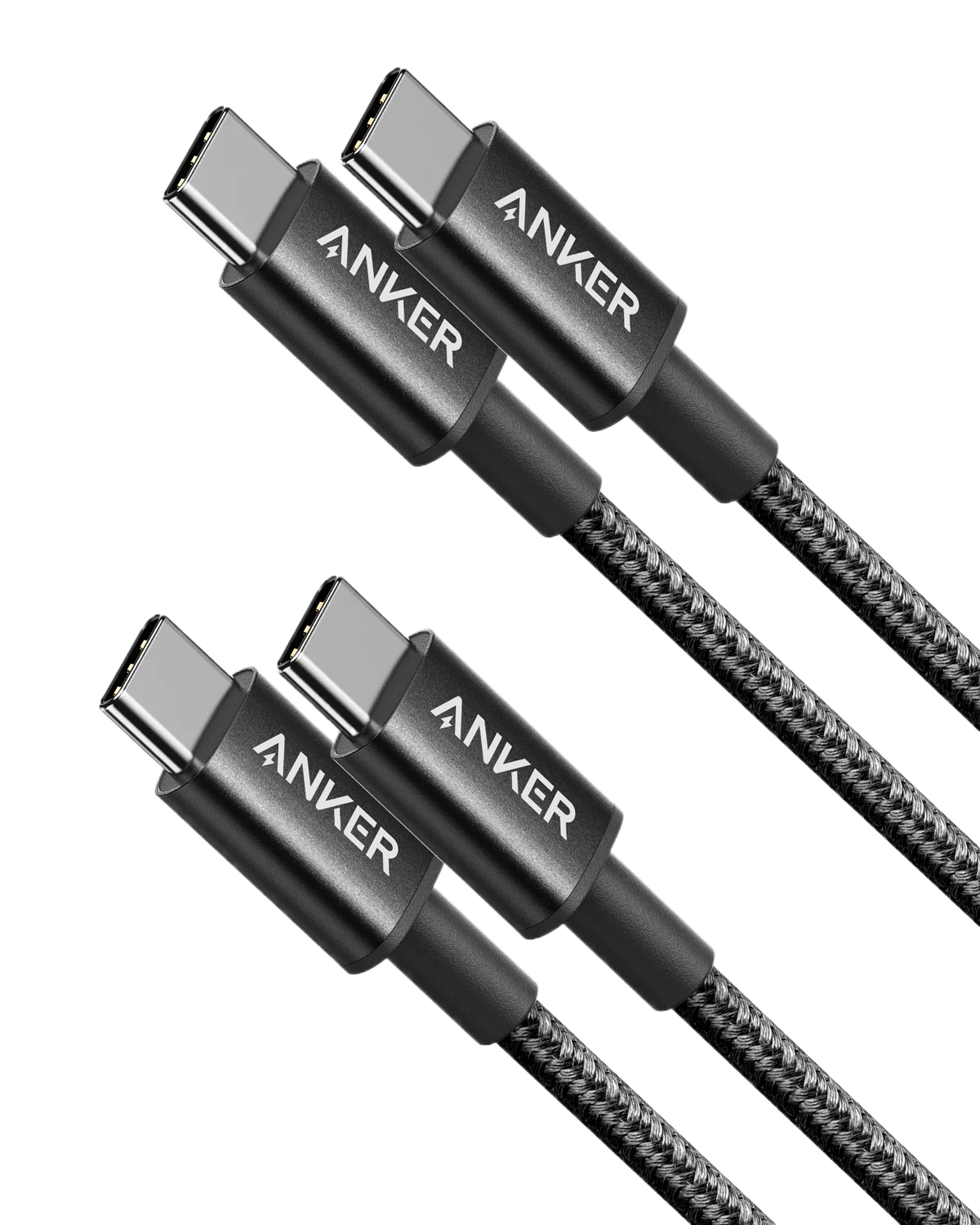 2-Pack New Nylon USB C to USB C Cable (3.3ft 60W)