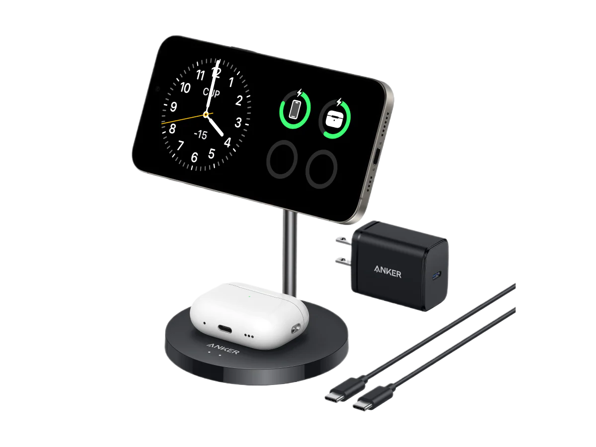 Anker MagGo Wireless Charger (2-in-1, Stand, 40W Adapter Included)