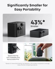 Anker Nano Travel Adapter (5-in-1, 20W, 1-Pack) and Anker Nano Charger (45W) with USB-C to USB-C Cable