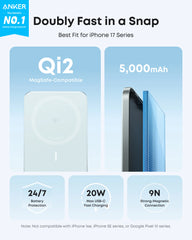 Anker Nano Power Bank (5K, MagGo, Slim), 2-pack