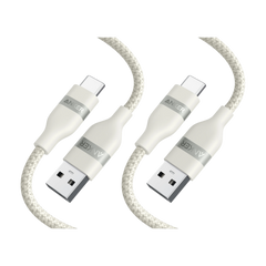 Anker USB-A to USB-C Cable (3 ft, Upcycled-Braided, 2 Pack）