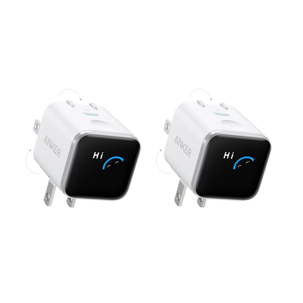 Anker Nano Charger (45W, Smart Display, 180° Foldable, 2-Pack)